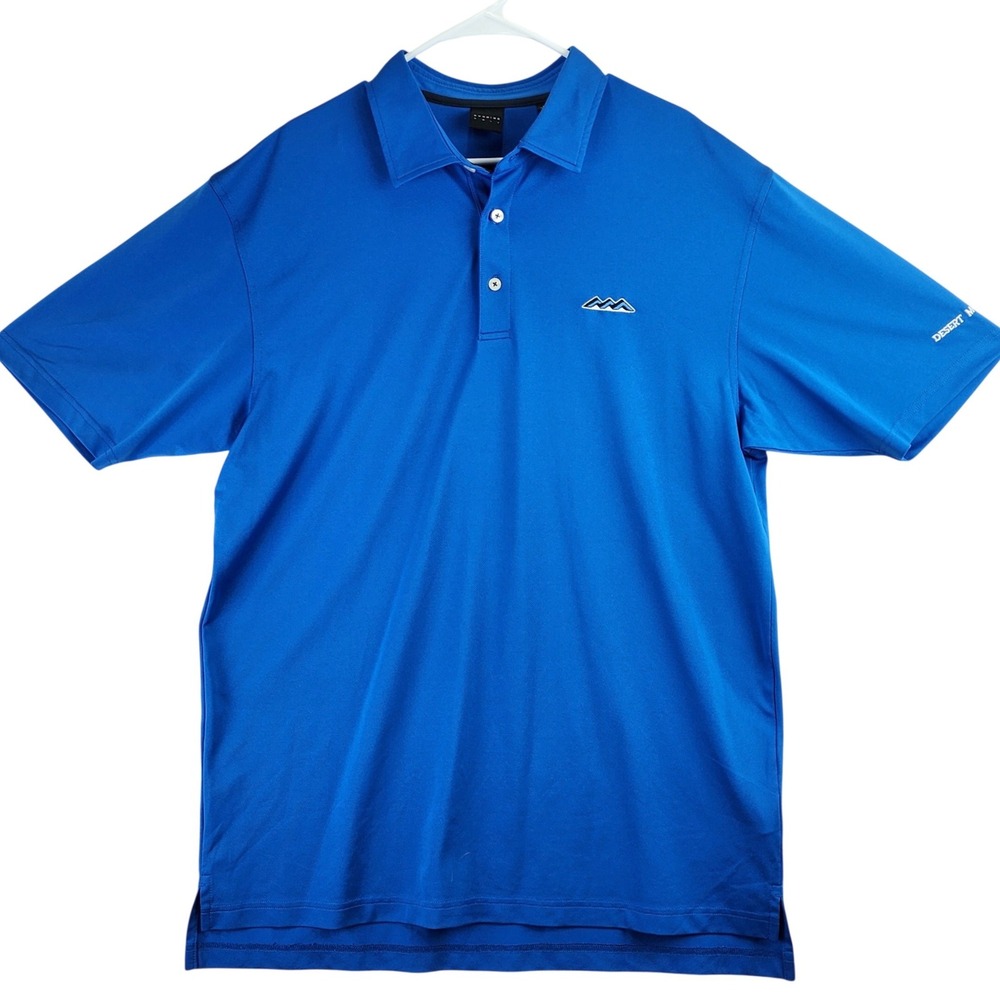 Dunning Golf Polo Shirt Mens XL Blue Performance Short‎ Sleeve Desert Mountain